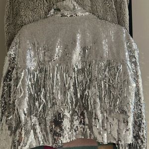 Sequin fringe crop jacket Dolls Kill size M